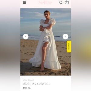 Selkie “The Ivory Recycled Ruffle Gown” in XL - NEVER WORN TAGS ON!